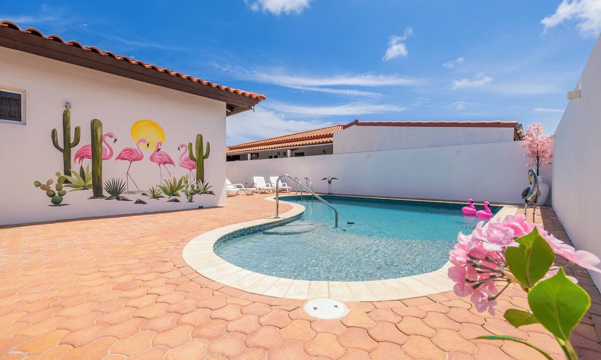 Piedra Plat House | Our Flamingo Fantasy private paradise 10 minutes from everything! Bring your family and friends to this spacious home. Close to the Casibari Rock formations and Mt. Hooiberg. Enjoy the outdoors in your own personal paradise.