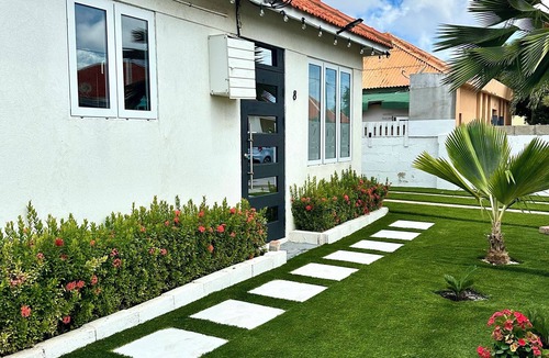 Oranjestad House | Modern Artsy City Home 2BR/2BA with Plunge Pool and a 3 min Walk to City Beach