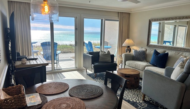 Crystal Sands- Beachfront and sweeping Gulf views + Free Beach Service