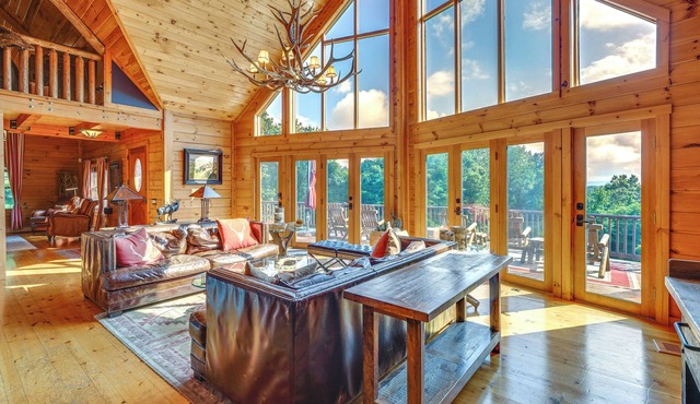Luxury Log Cabin w/EV Charger & Mtn Views! in Blairstown