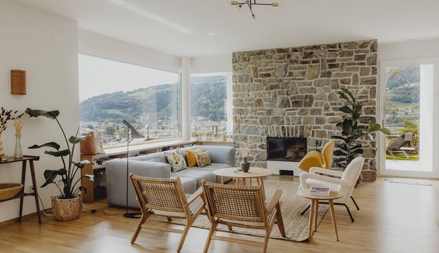 Spacious mid-century style villa with views over Bressanone and private hot tub