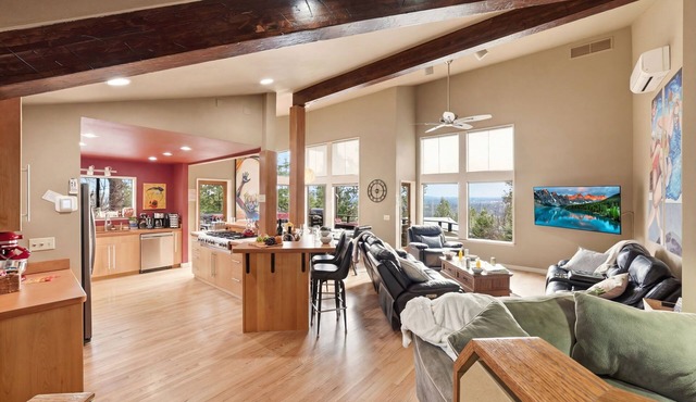 The Executive Lodge up in the West Hills and 2 miles from downtown Bend.