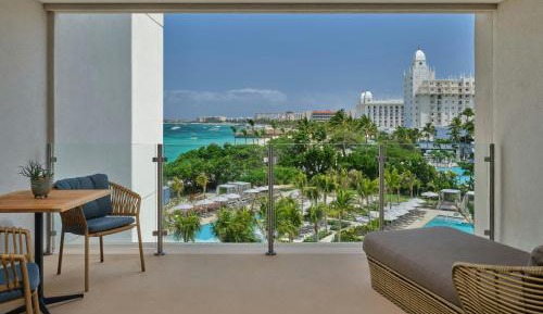 Superior Double Room with Two Double Beds, Balcony and Pool View